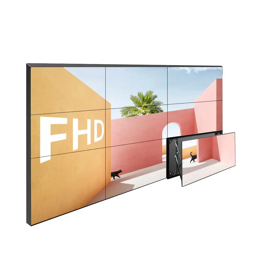 46 49 55 Inch Indoor 4k Hd Screen 2x2 1x4 4x4 Advertising Player Lcd Video Wall With Controller Display
