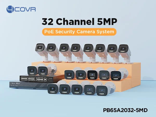 4K 32 Channel NVR 8TB 20pcs 5MP PoE IP Bullet Camera AI Two Way Talk Smart Color Night Vision 32 Channel Security Camera System