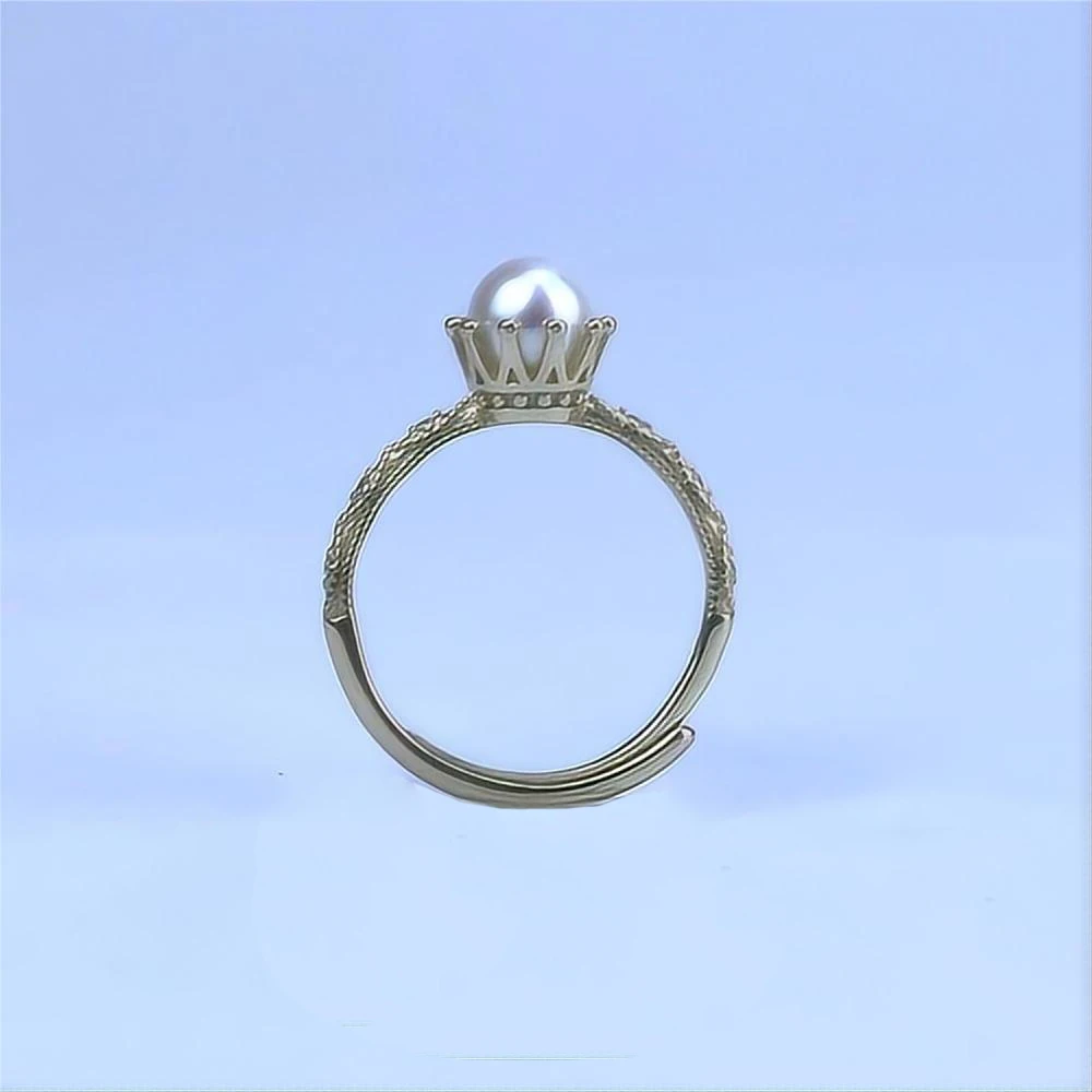 2024 Gold Plated Vintage Rings Wholesale 925 Sterling Silver Casual Rings For Ladies Freshwater Pearls Ring