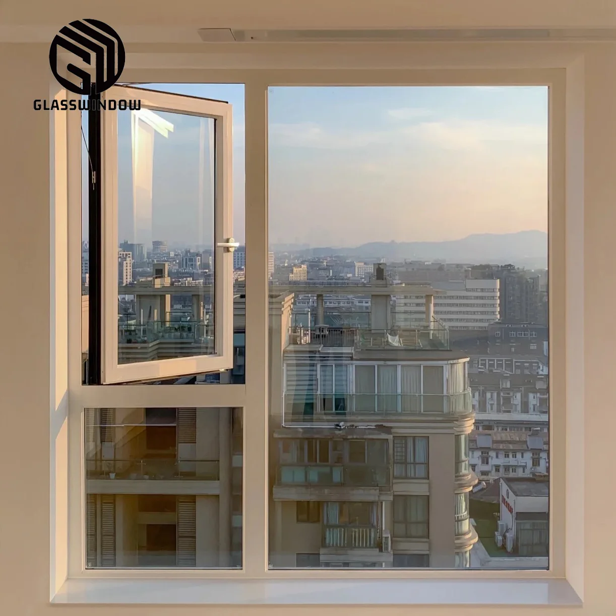 Glasswindow commercial aluminum storefront door and window commercial automatic sliding glass doors double casement door