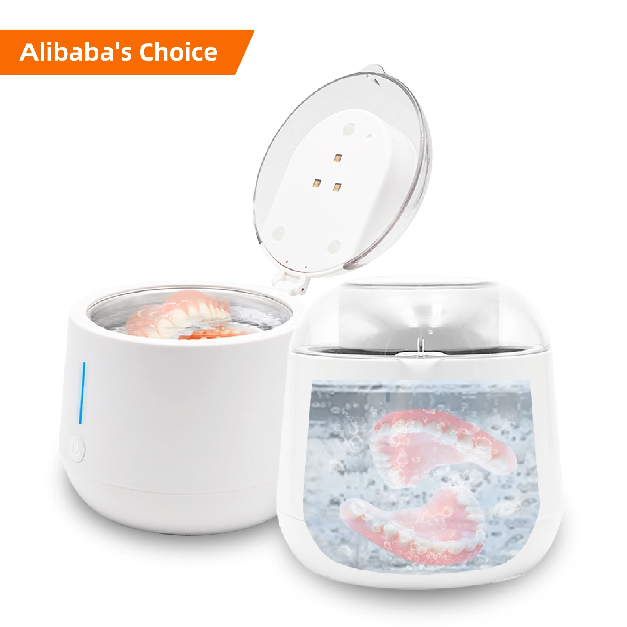 Personal Household Mini Portable Dental Cleaning Commercial Ultrasonic UV Cleaner for Dentures Retainer Aligners