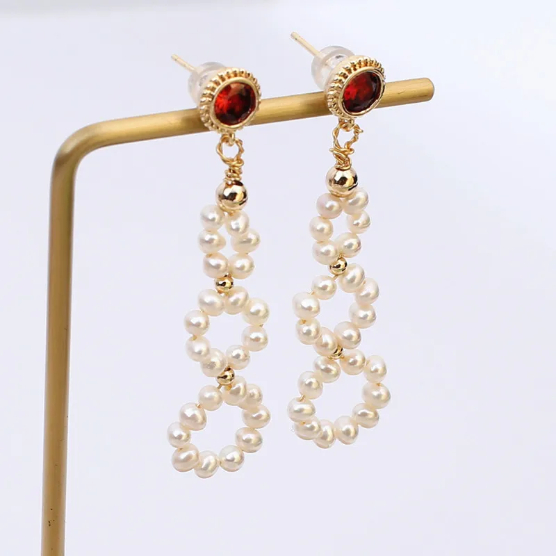 Нет не вызывает аллергии 925 серебра ручной работы пресной воды браслет-напульсник настоящее золото жемчужные серьги капли