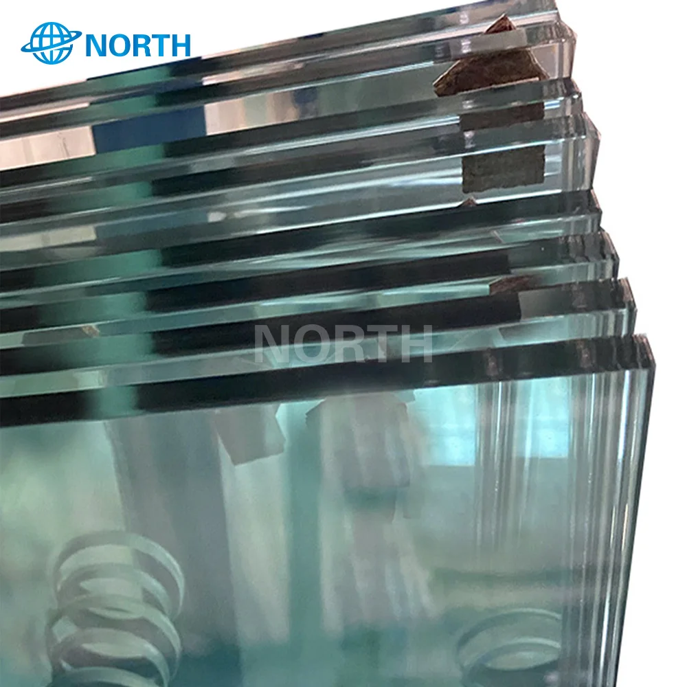 8mm clear aluminium profile double tempered glass wall windows for home