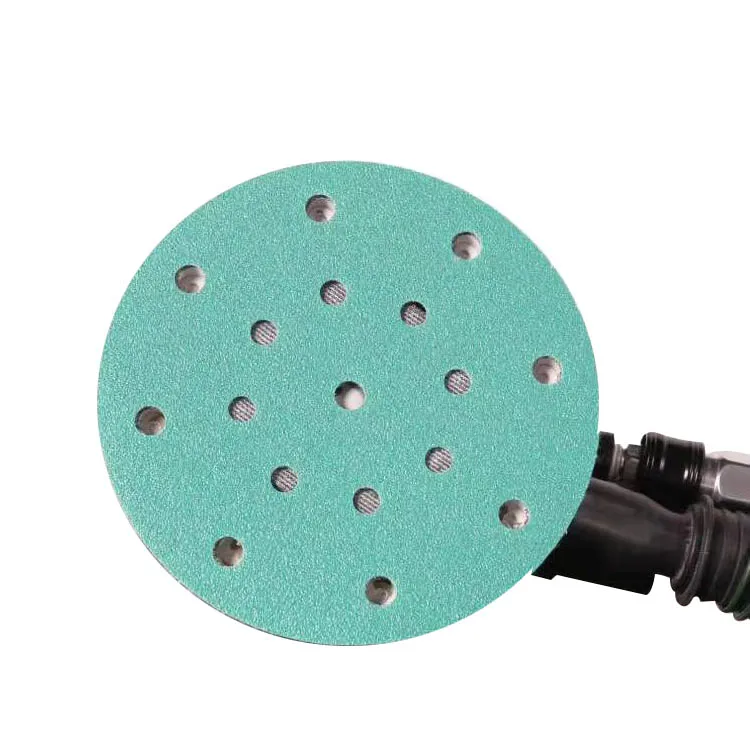 
Hot sale 6 Inch (150mm) 17 Holes Green PET film sandpaper sanding disc for polishing 