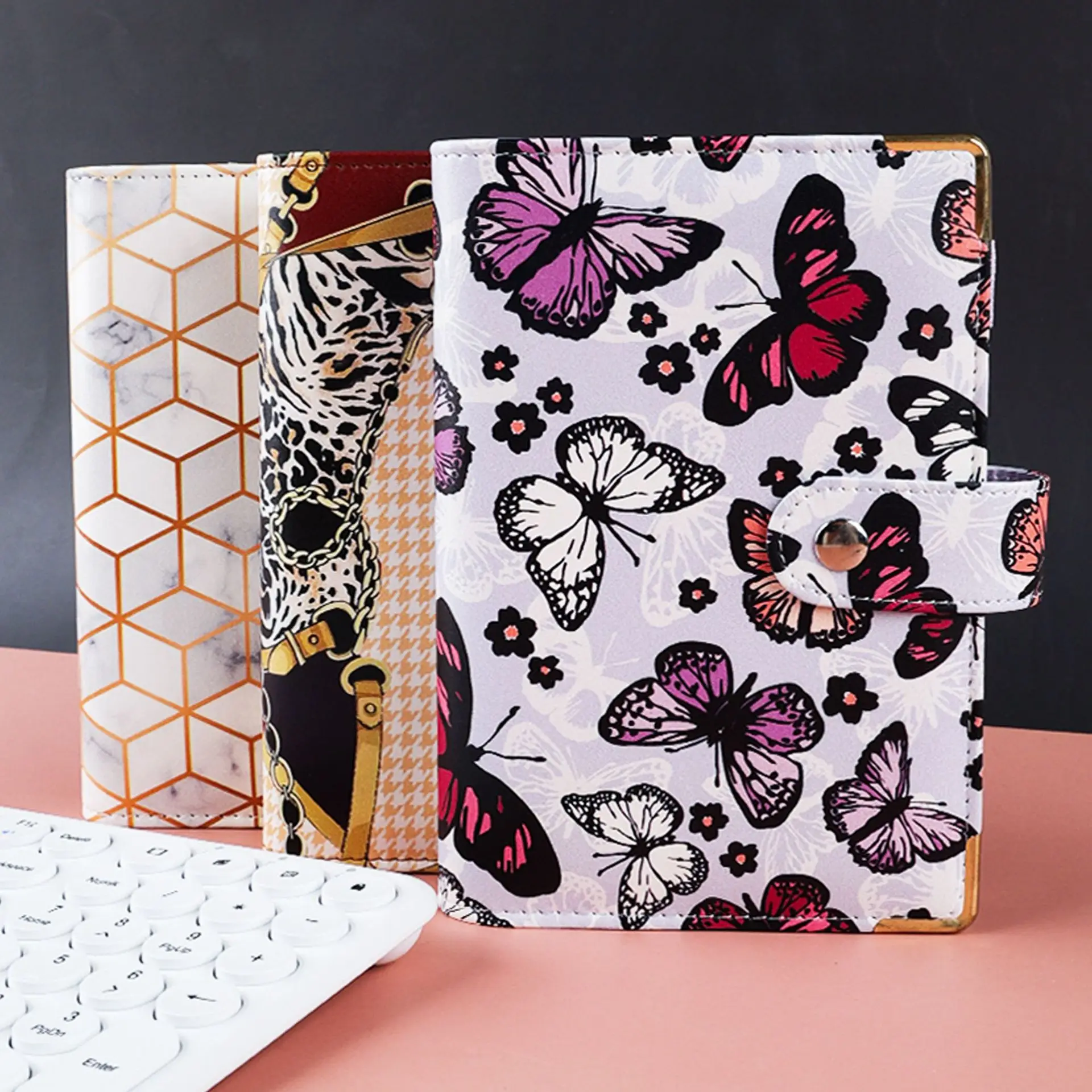 A6 Pu Leather Notebook Binder Budget For Planner Money Organizer Ledger Savings Zipper Envelope Pockets Stickers