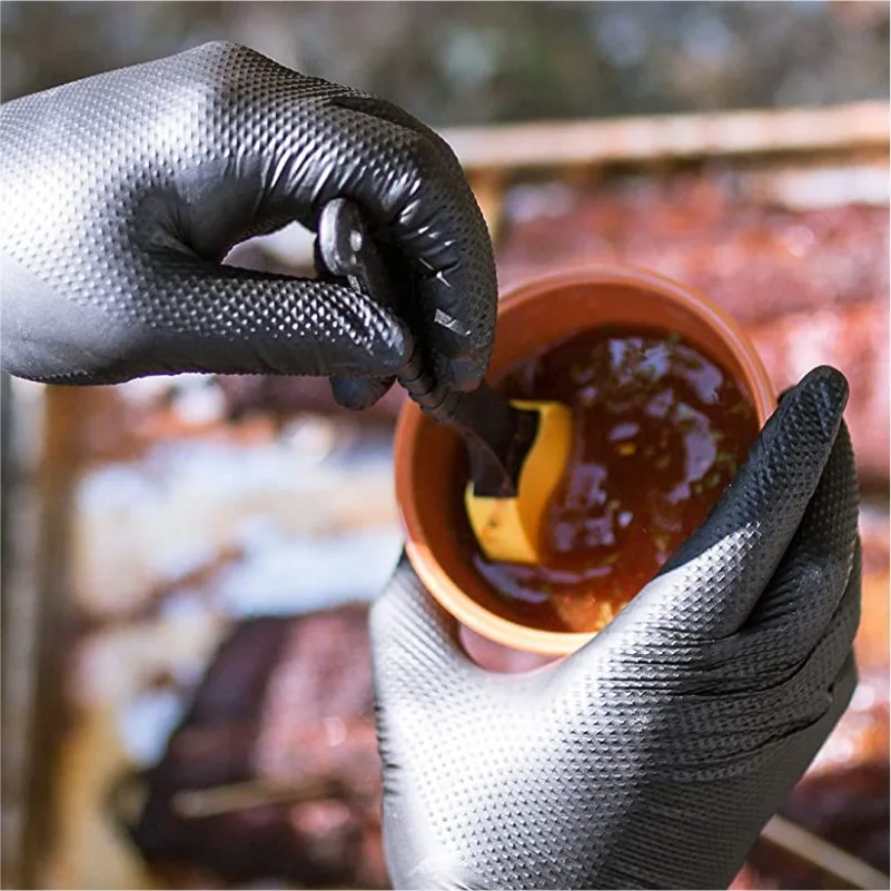 Master Epoxy Disposable Black Gloves Medical Examination Nitrile Gloves 5 mil Powder Latex Free 100% Pure Nitrile Glove