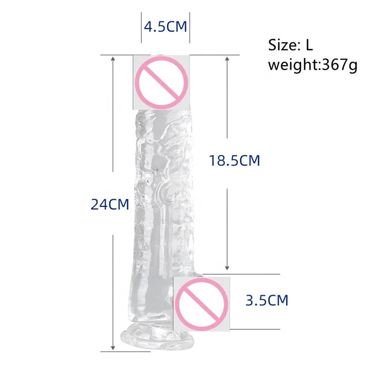 Hot Selling Masturbator With Strong Sucking Cup TPE Realistic Huge Soft Crystal Strap On Dildo Sex Toy For Women