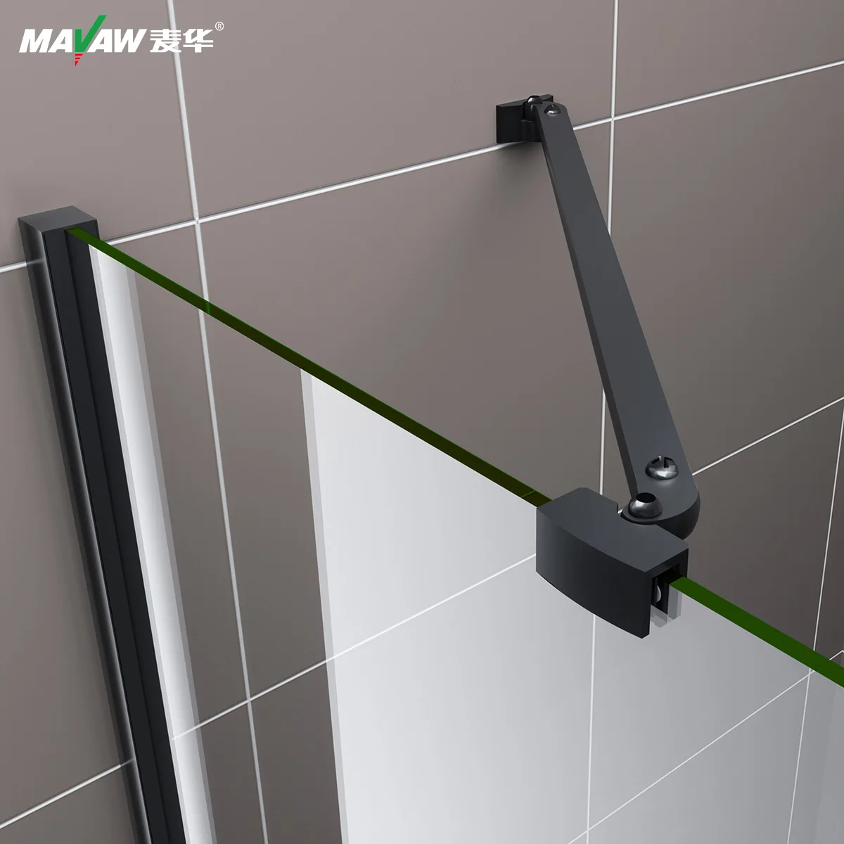 Frameless 6mm Matt Black Rectangle Pivot Glass Shower Enclosure Shower Door Bathroom