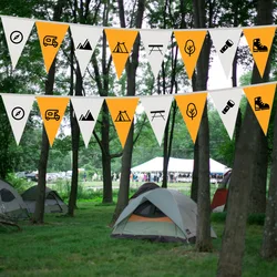 Wholesale outdoor pulling triangle hanging flag field tent decoration flags custom picture