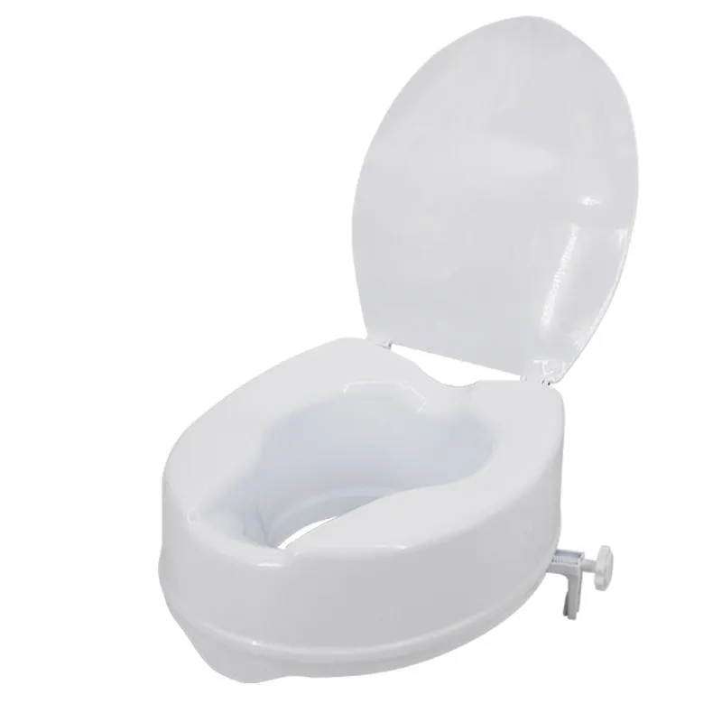 6 inch Raised Toilet Seat Bathroom Sturdy Portable commode Seat Riser Elevated Safety Locking MK05006