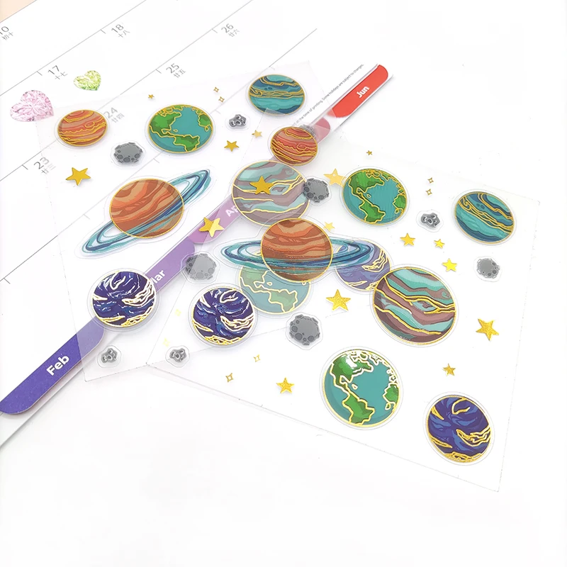 Wholesale Custom Design Printing Logo Waterproof Adhesive Kawaii Stationary Kiss Cut Stickers Sheets