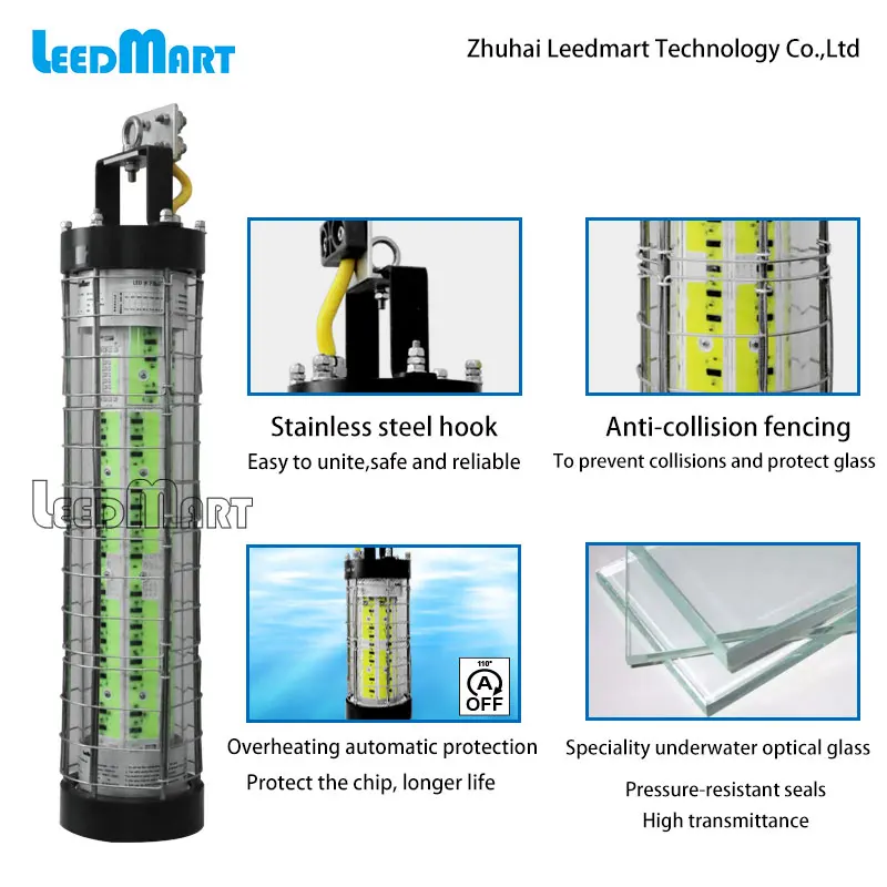 220v-380v   300W 500W 1000W 1500w 2000w 3500w LED Night Fishing Lights Underwater Attracting underwater green Fishing Light