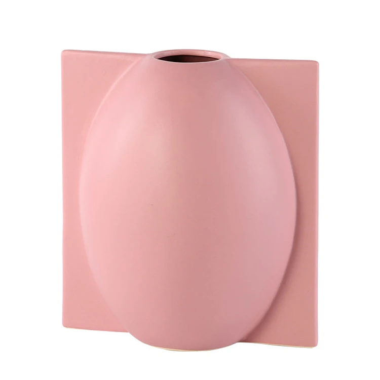 
Factory Direct Sale Designer Simple Mold Shape Ceramic Color Vase Home Decoration Handicraft Piece 