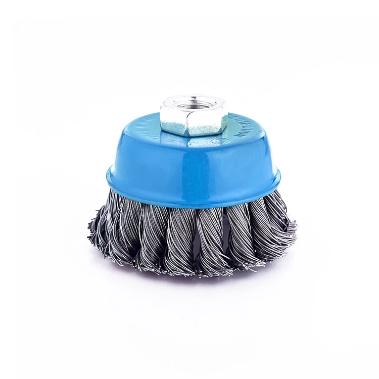 Twisted knot steel wire cup brush crimped wire cup Brush for grinder Industry clean