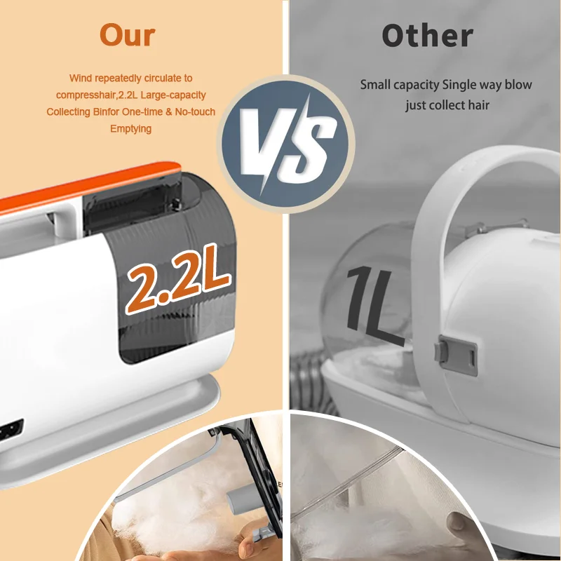 OEM Professional Pet Hairs Grooming Vacuum With 6pcs Kit Accessories Brushes Work For Pet Grooming And Vacuum Cleaner