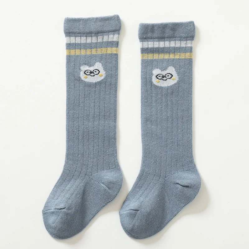 Fashion Basic 1-3Y Kids Rib Cotton Knee Socks Uniform Stockings 13 Neutral Solid Colors Striped Baby Boys Girls Knee High Socks