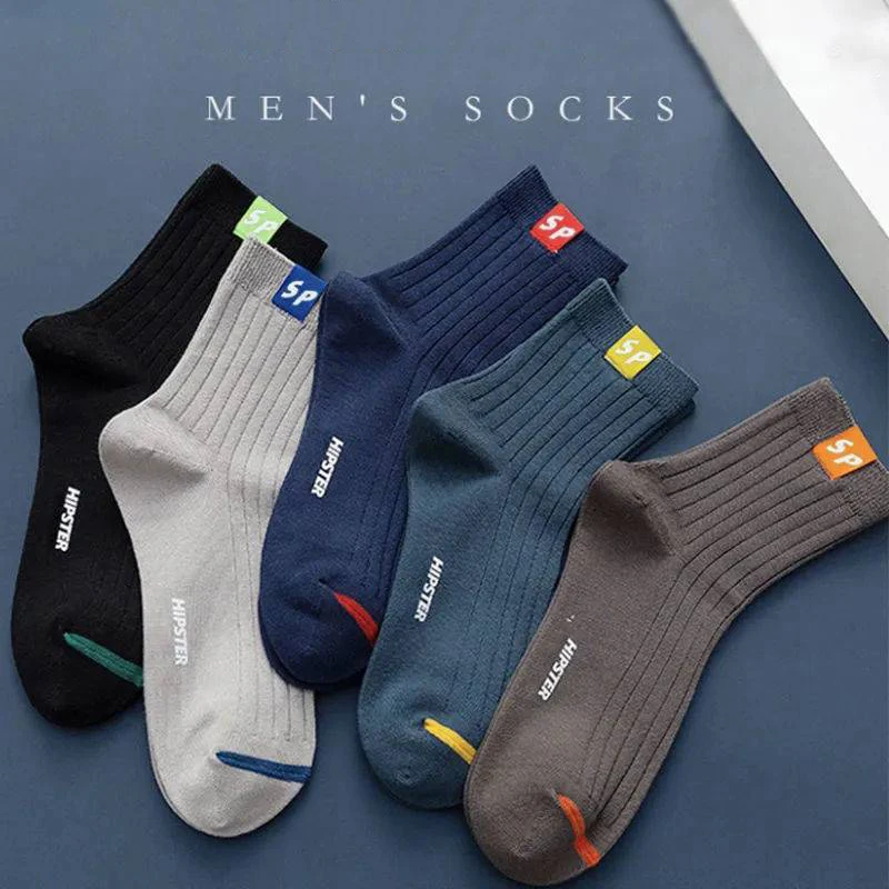 YS-CX49 mens custom business socks calcetines divertidos Sewing cloth label designer socks gg
