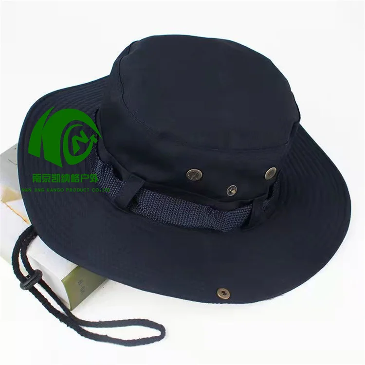 Kango Camouflage Embroidery Bucket Hat Custom Wash Cotton Sun Hats Plain Outdoor Fishing Boonie
