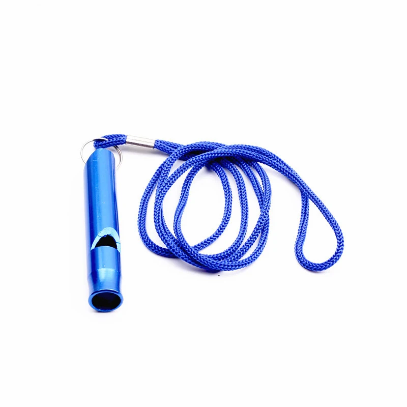 Outdoor Survival Whistle Aluminum Alloy Survival Whistle Referee Whistle With Rope
