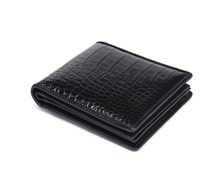 Luxury real crocodile skin leather bifold wallet mens custom business and travel wallet for men
