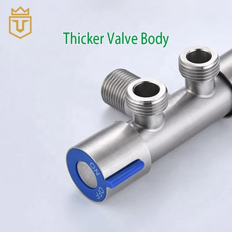 1 in x 2 out Two Way SS Angle Valve Stainless Steel