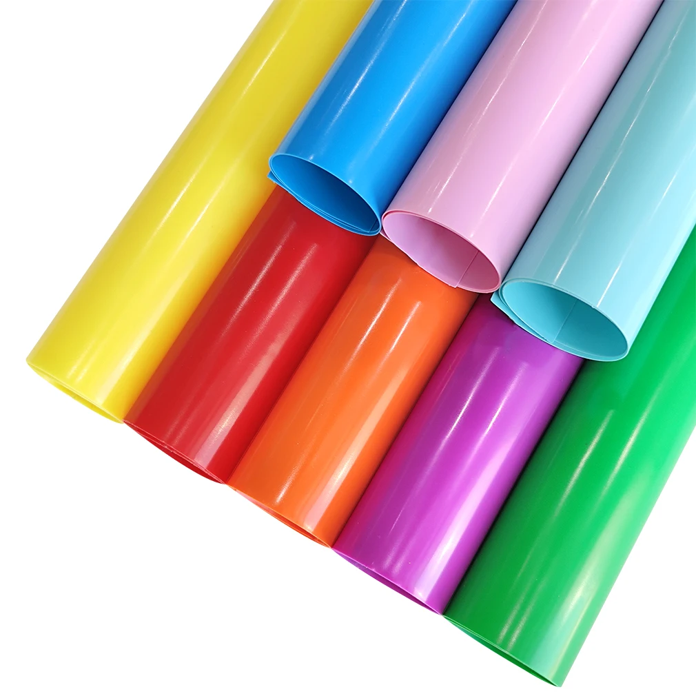 Washable Candy Pure Color PVC Plastic Film Roll Jelly Vinyl Fabric Waterproof Synthetic Artificial Leather For Package/Bag/Bow