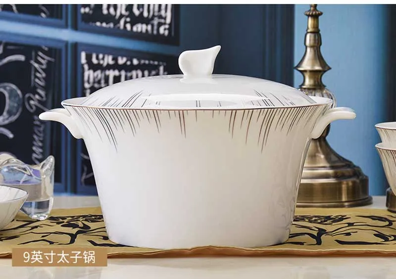 New design Luxury Ceramic Dinner Set Fine Bone ChinA Tableware Porcelain dinnerware set