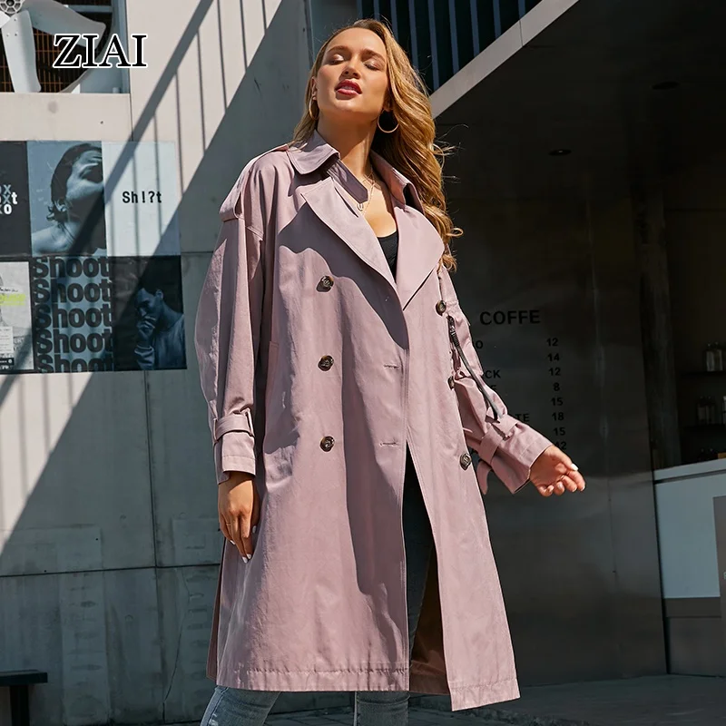 New fashion customize OEM tall trench coat with belt  trench peacoat double breasted raincoat spring autumn jacket