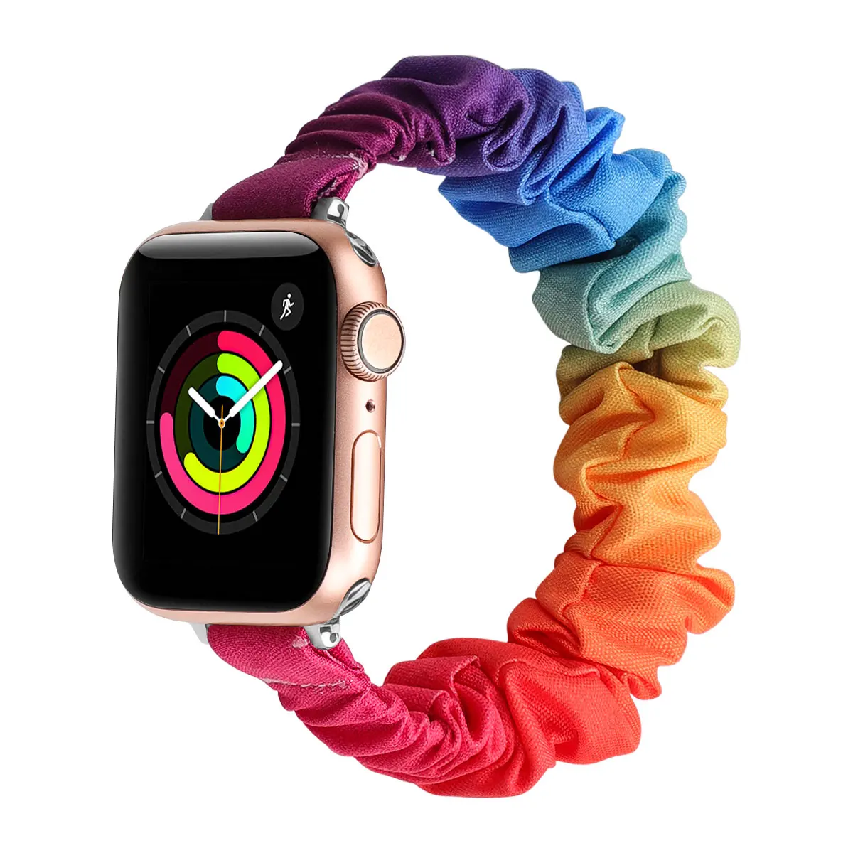 Cute Women Hairband Fabric Scrunchie Wristbands Smartwatch Strap for iwatch Series 7/6/5/4/3/2/1/SE