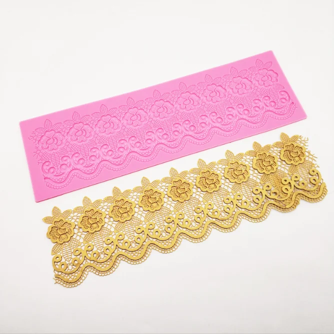 Homesun New peony flower bud silk cake silicone mold DIY Baking fondant tool Silicone lace pad