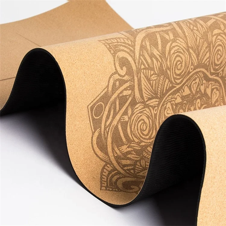 Luxury Thick Cork Eco Logo Yoga Mat Custom Cork Yoga Mat