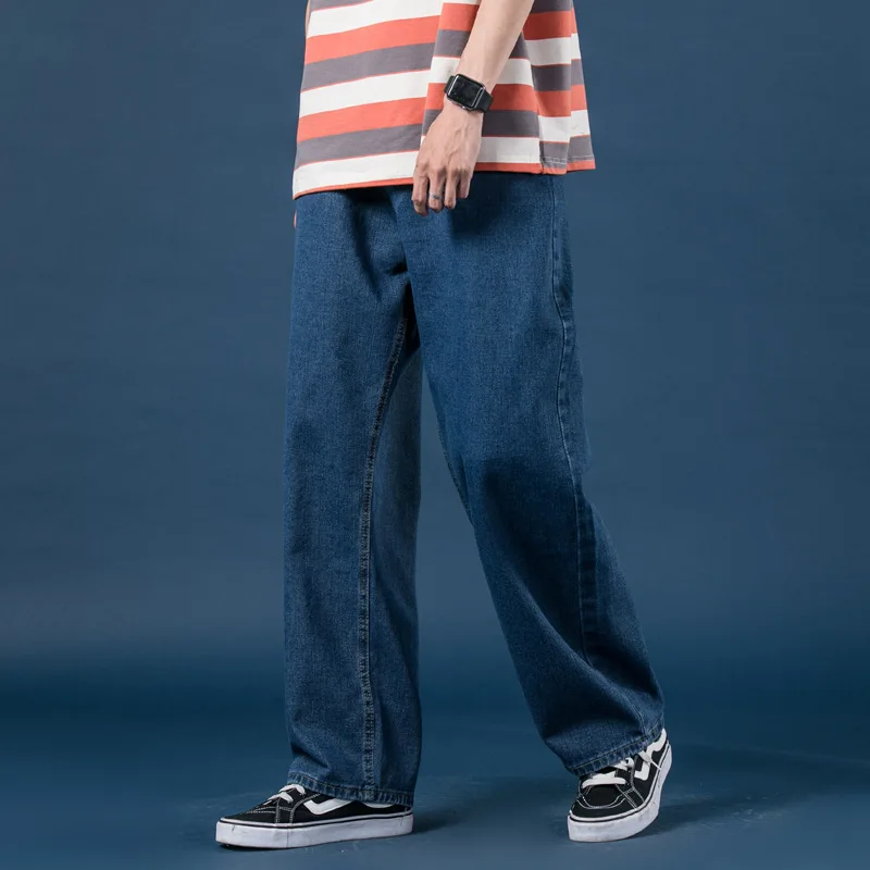 Fashion Custom oversized jeans men wide straight jeans mens Straight Leg Loose Long Hommes Denim Pants Baggy Jeans