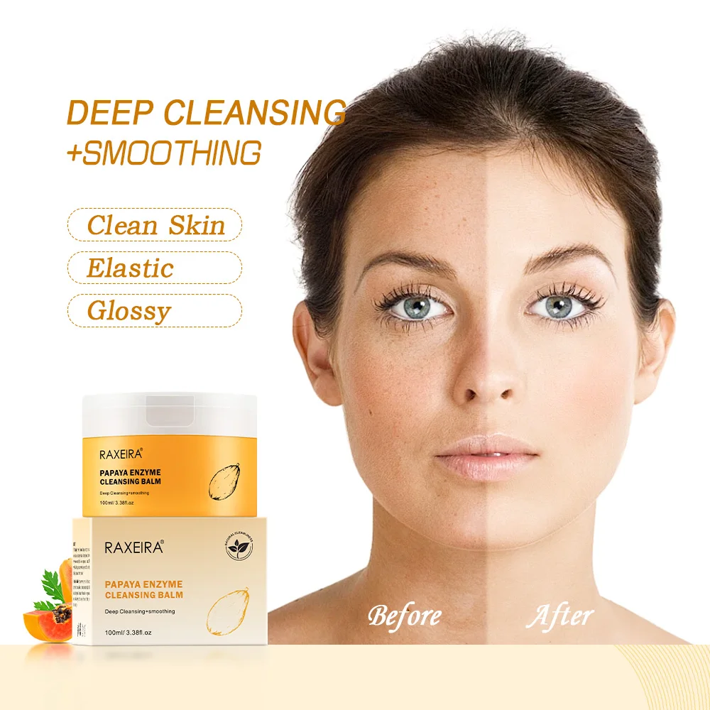 Wholesale Facial Cleanser Makeup Remover Organic Cleansing Balm Papaya Enzyme Moisturizing Gentle Face Makeup Remover