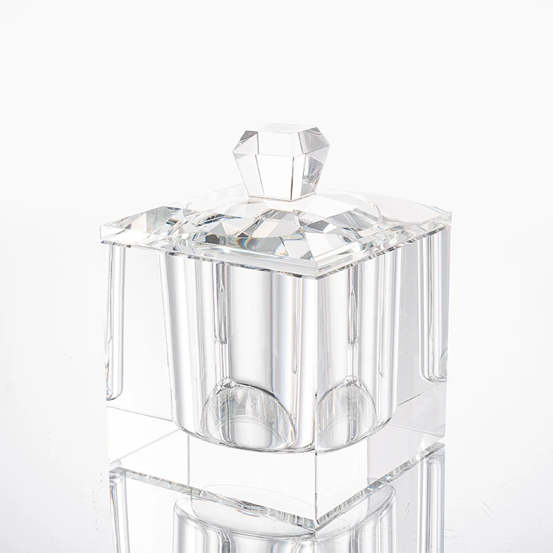 Crystal candy jewelry accessories rings square box with lid for home kitchen office desktop centerpieces wholesale customized