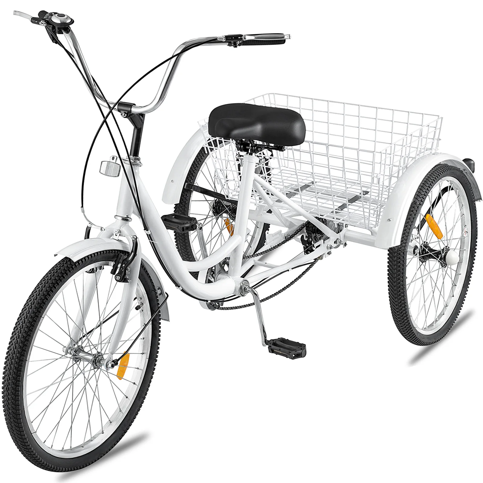 Adult tricycle 24' 3 wheels bike shopping bike with basket