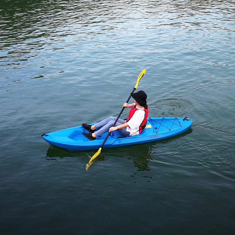 SEAFLO factory OEM ODM acceptable chinese cheap plastic kayak solo sit on top fishing kayak with paddle life jacket for sale