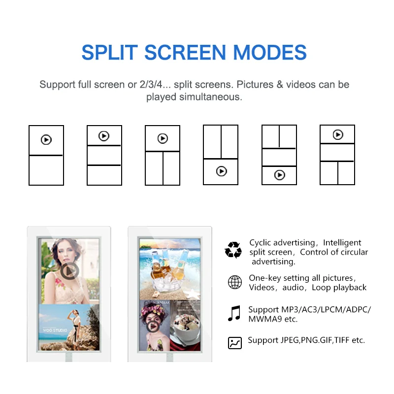 Sunlight Readable Indoor Two Sides Screen Ultra Slim Lcd Window Facing Digital Signage For Shop Window Advertising Display