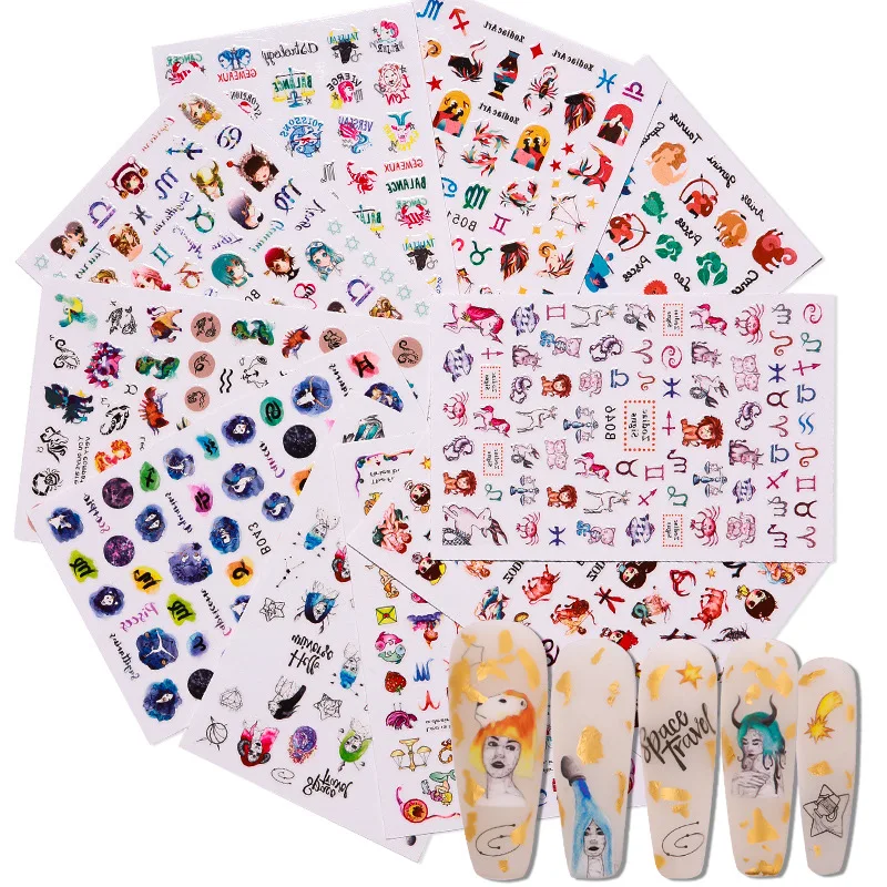 ShiningLife Brand Popular Special Pattern Nail Stickers Custom Nail Wraps constellation Designers Nail Stickers
