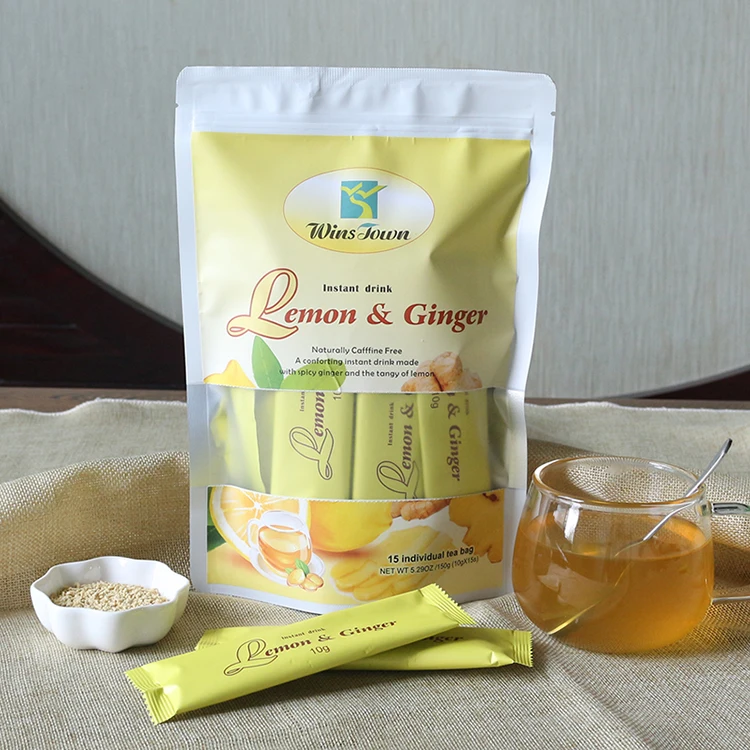 Lemon ginger Tea vitamin C honey skin lightening Detox instant Dehumidification freckle weight less stay up beauty Tea leaves