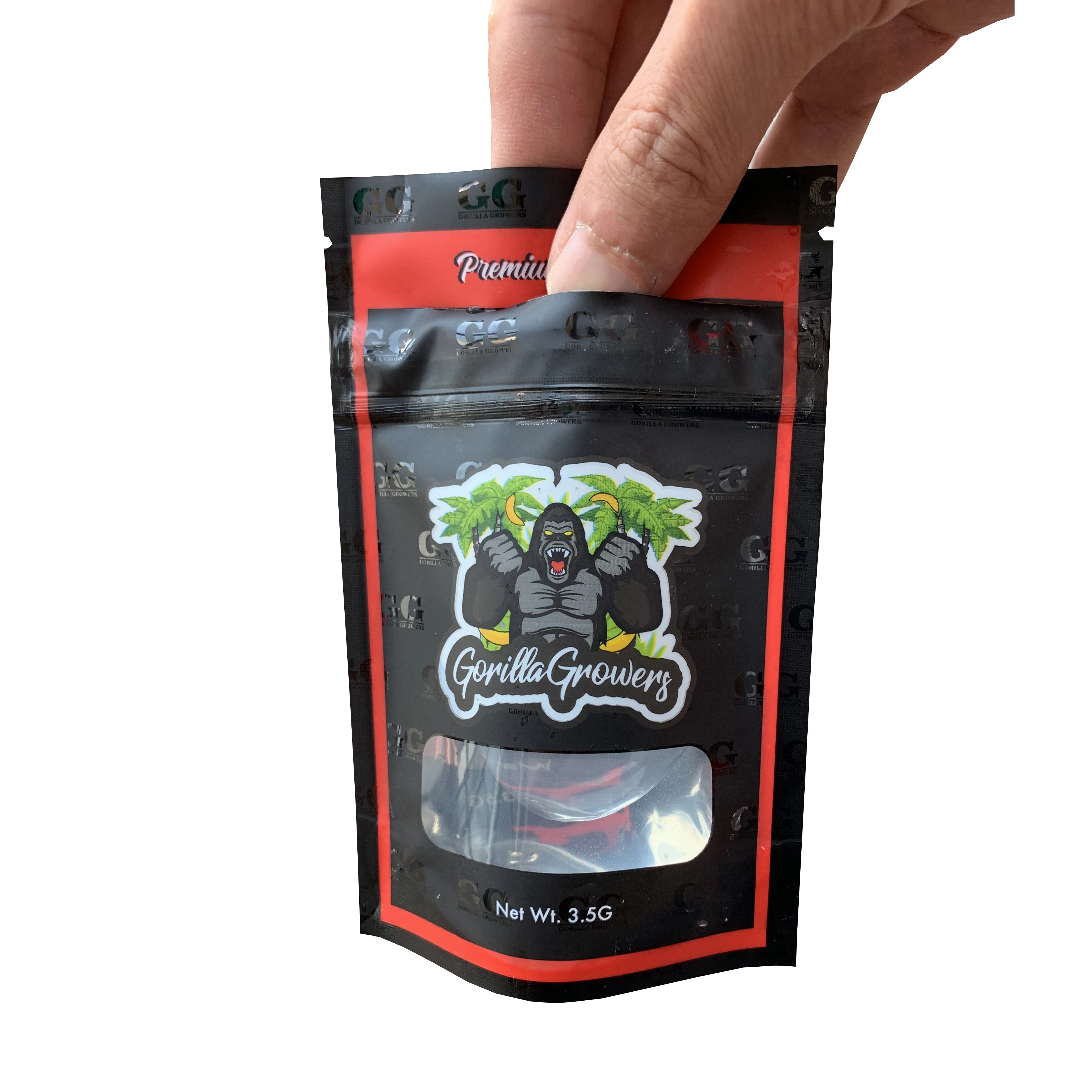 Custom Design Logo 3.5g CR Ziplock Packing Child Resistant Proof Zipper Lock Plastic Pouch Silver Edible Bags Bolsas With Window