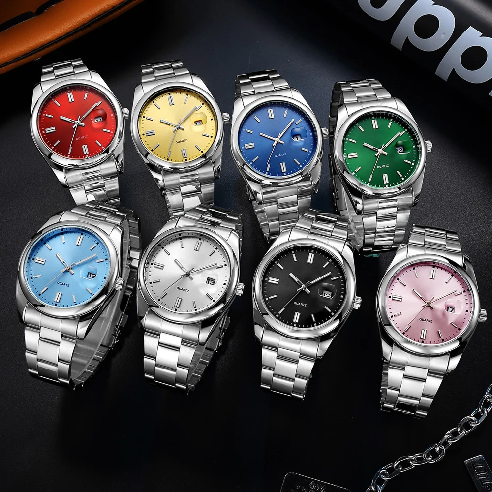 China Quartz Calendar Movement Waterproof Steel OEM Cheap Watches for Men Reloj Barato