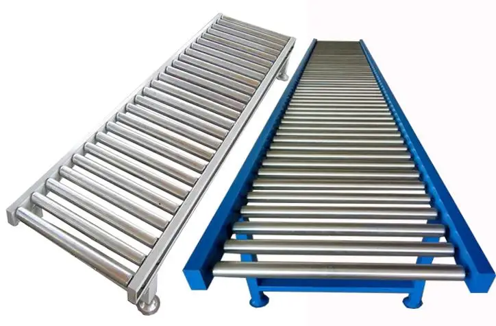 Automatic slide unloading stainless steel power transfer table roller conveyor