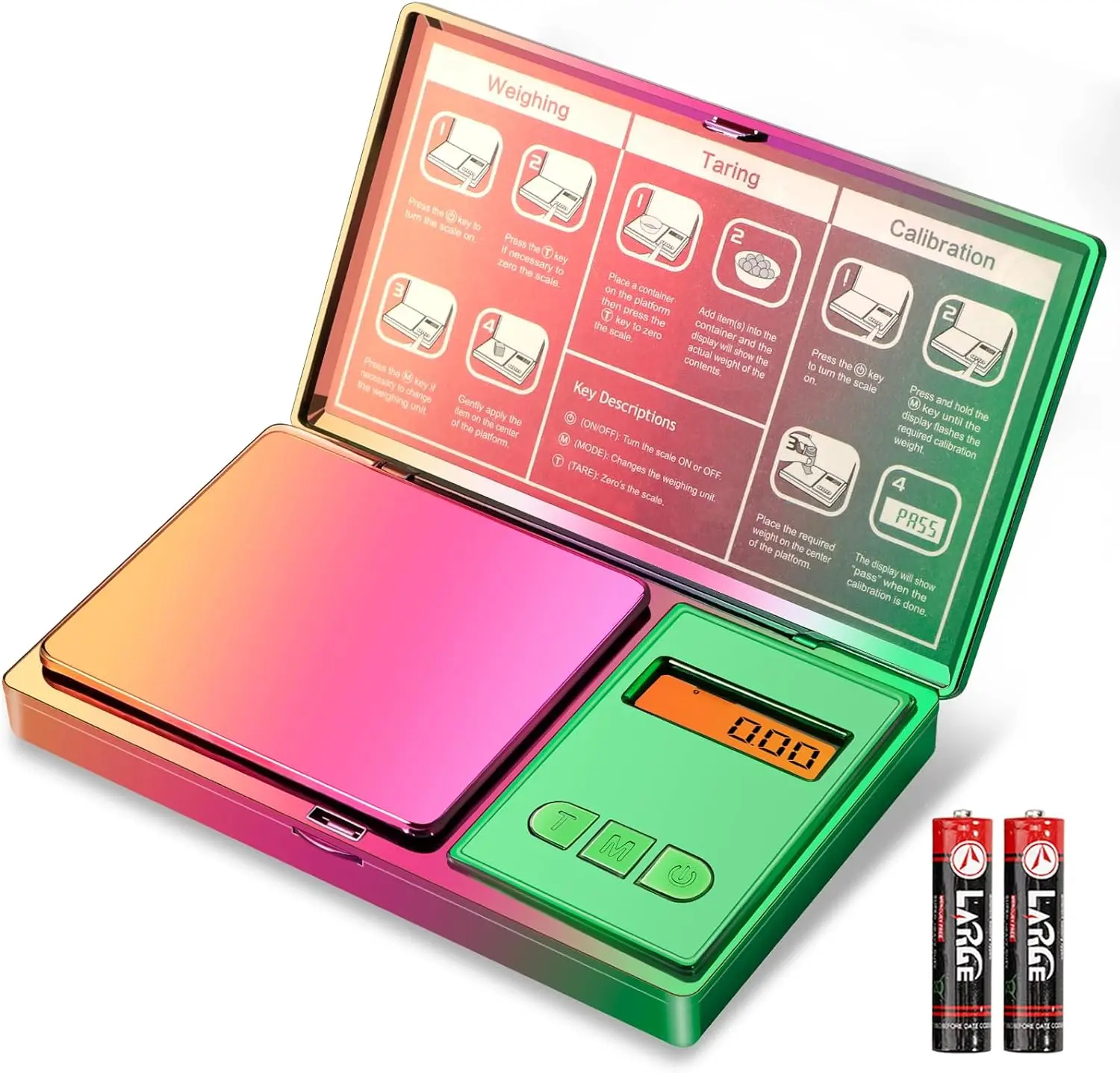OEM Colorful Mini Digital Pocket Scale 200g/0.01g Jewelry Gold Scale with LCD Display Electronic Weight Tool Battery Powered