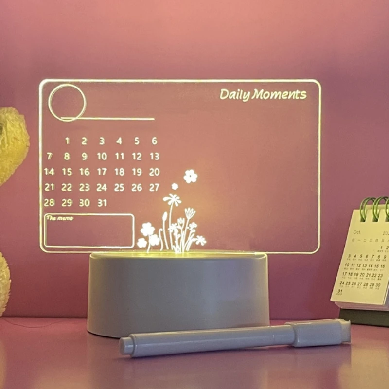 New product ideas 2024 DIY custom notepad Erasable luminous led message digital calendar innovation whiteboard calendar planner