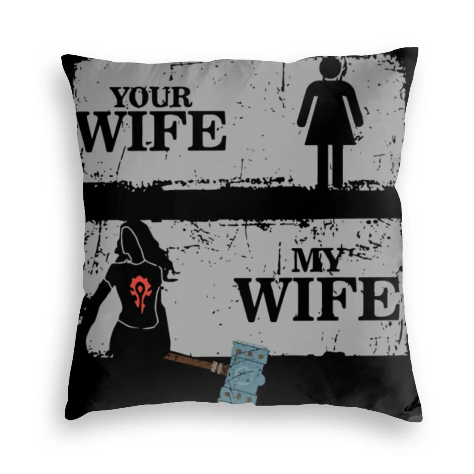 
Your Wife My Wife Mother Throw pillows covers cases Velvet pillowcase Cushion cooling standard size protector cervical dog small 