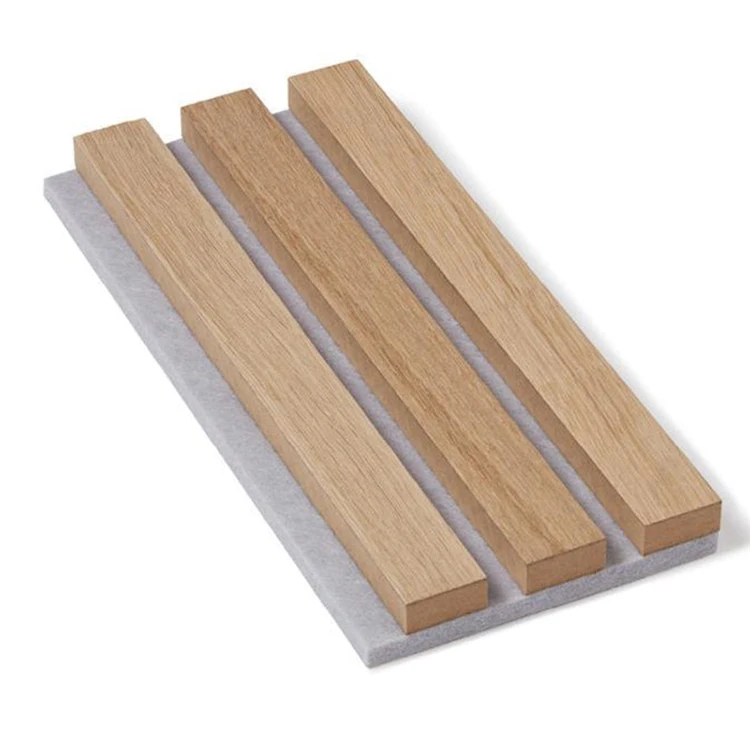 Hot Selling Home Office Decorative Fireproof Sound-absorbing Polyester MDF Slatted Acoustic Wall Floor Panel