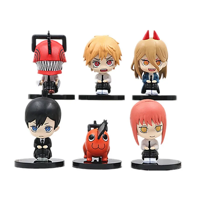 Anime Cute Mini Toy Chainsawed Man makima Home Office Decoration Gift PVC Q Version Action Figures Set for Gift