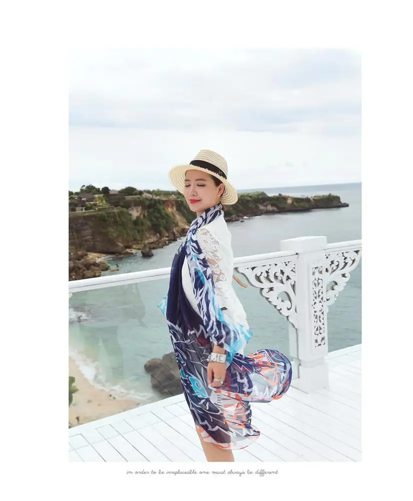 
Elegant Fashion Scarf Shawl 190*140 Cm Summer Traveling Printed Beach Body Scarf Beach Silk Scarf Shawls 