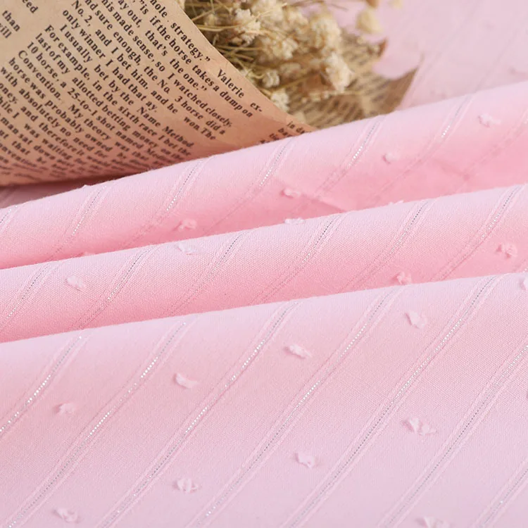 95%cotton 5%polyester mixed silver lurex jacquard fabric on stock for dress blouse