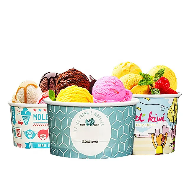 disposable ice cream packaging ice cream container tubs with lid paper ice cream cup